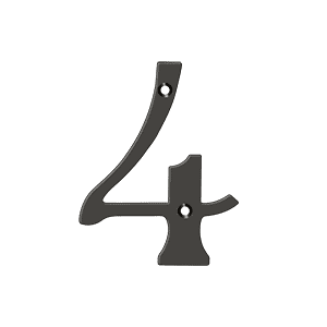 Deltana RN4-4U10B 4" Numbers; Solid Brass; Oil Rubbed Bronze Finish