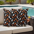 thumbnail image 4 of Black White Halloween Ghost Outdoor Waterproof Pillow Covers, Orange Pumpkins Fall Decorative Square Throw Pillowcase Sofa Cushion Sham for Patio/Couch/Chair, 26"x26" 2 Pack, 4 of 8