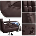 thumbnail image 4 of Alden Design Modern Faux Leather Adjustable Swivel Office Chair with Wheels, Espresso, 4 of 12
