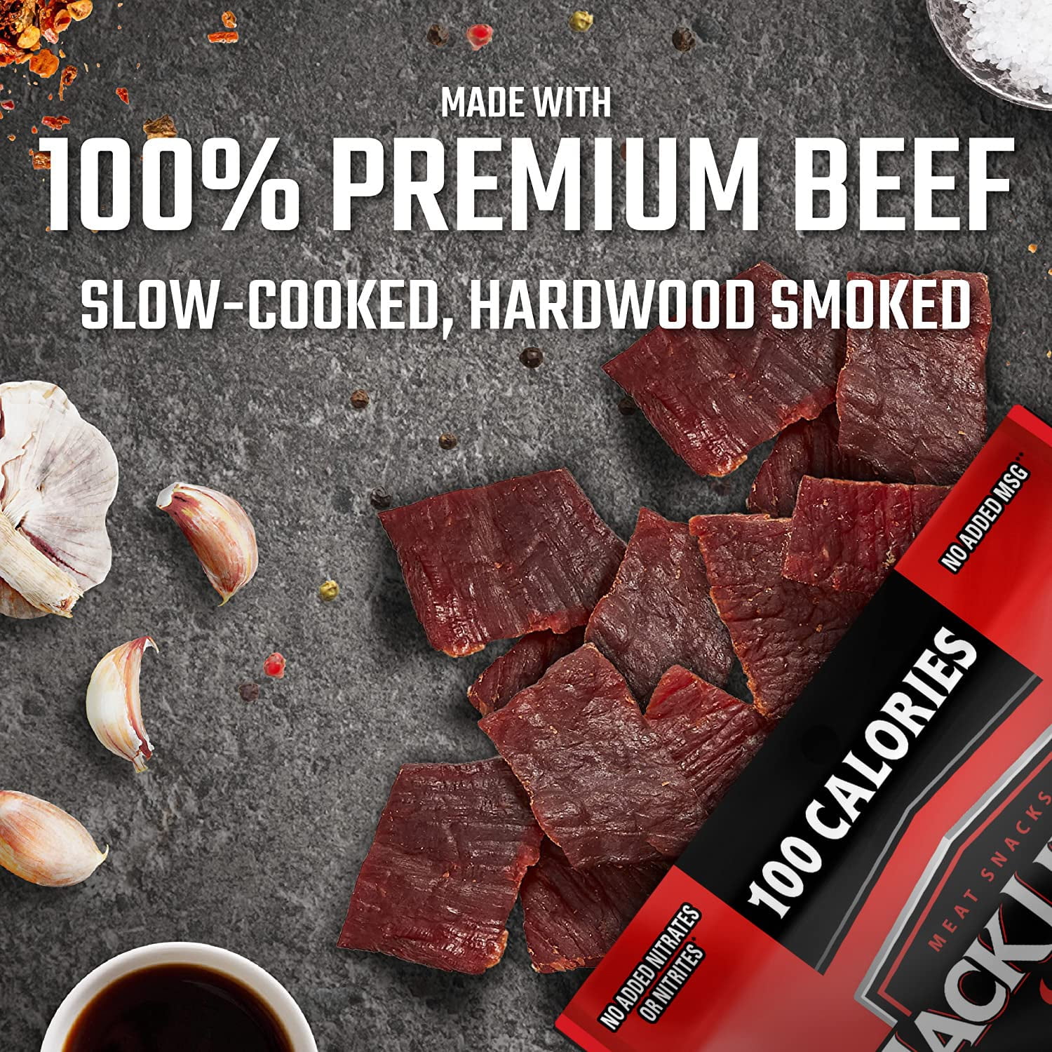 Jack Link's Beef Jerky Variety Pack - Includes Original and Teriyaki Flavors, On the Go Snacks, 13g of Protein Per Serving, Great Stocking Stuffers, Holiday Gifts for Men, 1.25 Oz (Pack of 9)