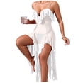 thumbnail image 2 of Blmnix Womens Nightgown Chemises Sexy Nightgown Lightweight Nightgowns Chemise White Sleeveless V-Neck Below-the-Knee Summer Nightgowns for Women, 2 of 5
