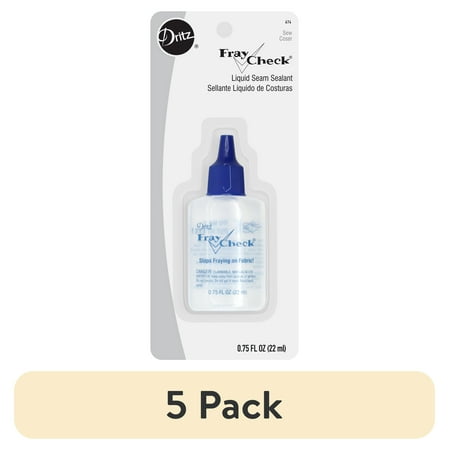 (5 pack) Dritz Fray Check Washable Seam Sealant Fabric Glu with Fine Tip, 0.75 oz