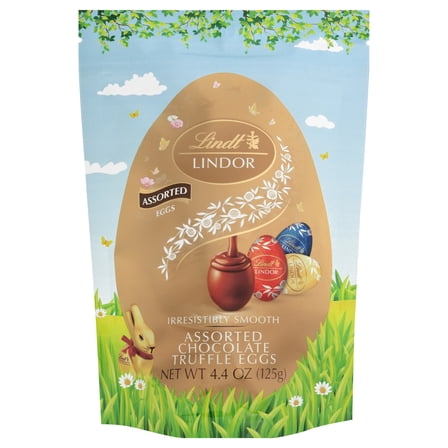 Lindt Lindor, Easter Eggs, Milk Chocolate, Dark Chocolate and White Chocolate Candy, 4.4 oz, 1 Count
