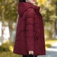 thumbnail image 5 of Christmas Gift Ofreoo Women's Winter Casual Loose Fashion Color Pocket Zippered Tops Reversible Long Cotton Coat Winter Coats for Women, 5 of 8