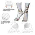 thumbnail image 3 of Salouo White Reindeer Portrait Pattern Fun Novelty Crew Socks,Casual Athletic Socks Neutral Socks, 3 of 7