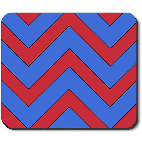 Art Plates Mouse Pad - Blue & Red Chevron