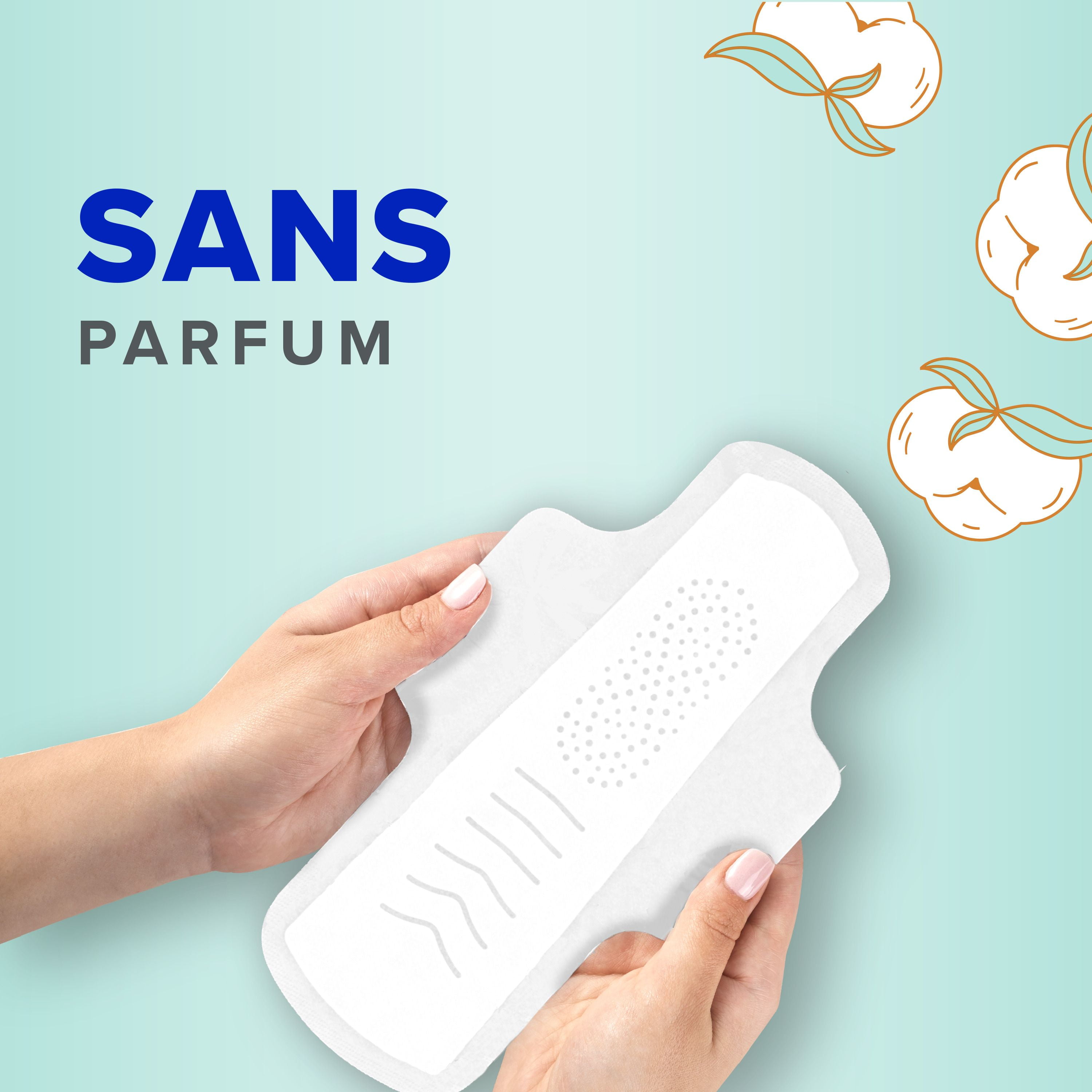 Serviettes féminines Always Pur coton pour femmes, serviettes avec ailes Flexfoam, taille2, degré d’absorption abondant, non parfumées, 24serviettes 24CT