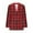 Wine, variant on Womens Plaid 3/4 Sleeve Tops Ladies Blouses Crew Neck Pleated Shirts Fashion Dressy Tunic Blouses Black L