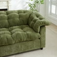 thumbnail image 5 of 94.8" Chenille Cloud Sofa, Modern Deep Seat Comfort Sofa, Plush Fluffy Upholstered Couch for Living Room, Bedroom, Office, Green Fabric 3-Seater Sofa, 5 of 7