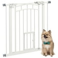 thumbnail image 1 of PawHut Pressure-Mounted Dog Gate Auto-Close for 29"-31.5" Wide, White, 1 of 10