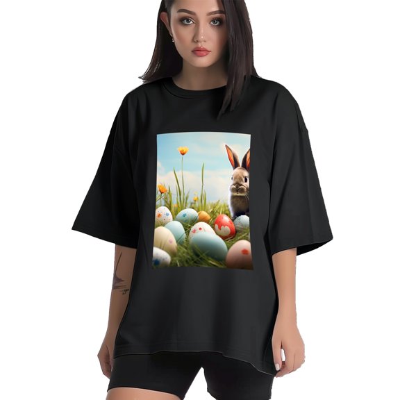 Plus Size Shirt for Women Black Tops for Women Short Sleeves Shirt for Women Easter T Shirt Crewneck Shirt for Women XS