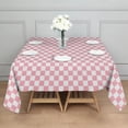 thumbnail image 3 of Pink and White Checkerboard Pattern Square Tablecloth,Waterproof Square Table Cover,Wipeable Spillproof Washable Table Cover for Home Kitchen Party Decor 52"x52"(132x132cm), 3 of 6