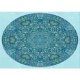 thumbnail image 1 of Ahgly Company Indoor Rectangle Patterned Greenish Blue Green Area Rugs, 2' x 4', 1 of 6