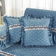 thumbnail image 5 of Funda de asiento para sillón reclinable estilo L, funda para sofá cama, funda para sábana, cojín de sofá de terciopelo liso, dobladillo azul, 5 of 5