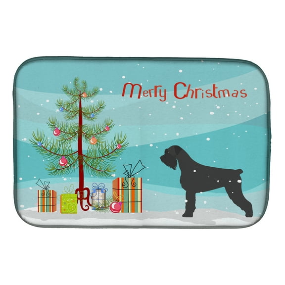 Giant Schnauzer Merry Christmas Tree Dish Drying Mat