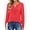 F Red, variant on UVN Lace Blouses for Women V Neck Long Sleeve Shirts Fall Trendy Casual Tunic Tops