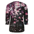 thumbnail image 5 of Xdegoge Blouses for Women Dressy Casual 3/4 Sleeve Floral Printed Shirt V Neck Loose Fit Business Tops Summer Outfits Tunic Fashion Tee Shirts Online Order History Returns Online Orders, 5 of 6