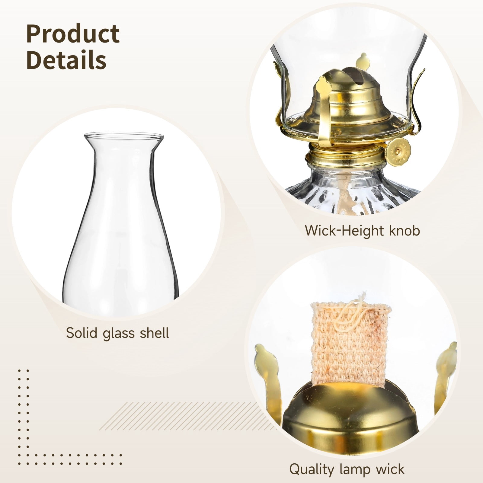 2PCS Glass Oil Lamps for Indoor Use Vintage Kerosene Lamp Oil Lantern Kerosene Lantern