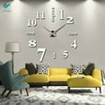 thumbnail image 2 of Deago Frameless DIY Wall Clock,Large Modern 3D Mirror Wall Clock Decor Sticker DIY Clock kit for Home Living Room Bedroom Office Decoration (Silver), 2 of 8