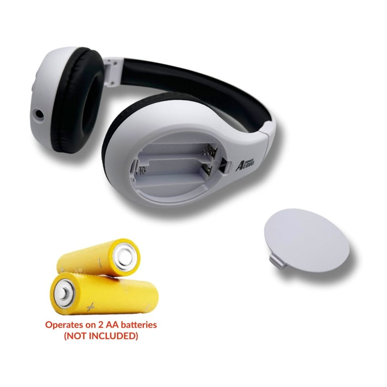 Things Audio Portable Personal FM Radio Headphones, Pull-Out Antenna, White & Black