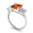 thumbnail image 2 of 2.5 ct Princess Cut Simulated Red Diamond 3 Stone 18K White Gold Womens Engagement Ring, 2 of 5