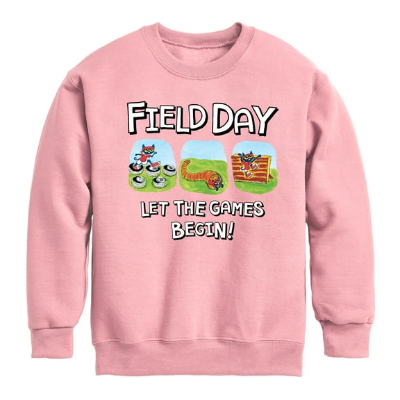 Pete the Cat - Field Day - Let the Games Begin - Participating in Challenges - Toddler And Youth Crewneck Fleece Sweatshirt
