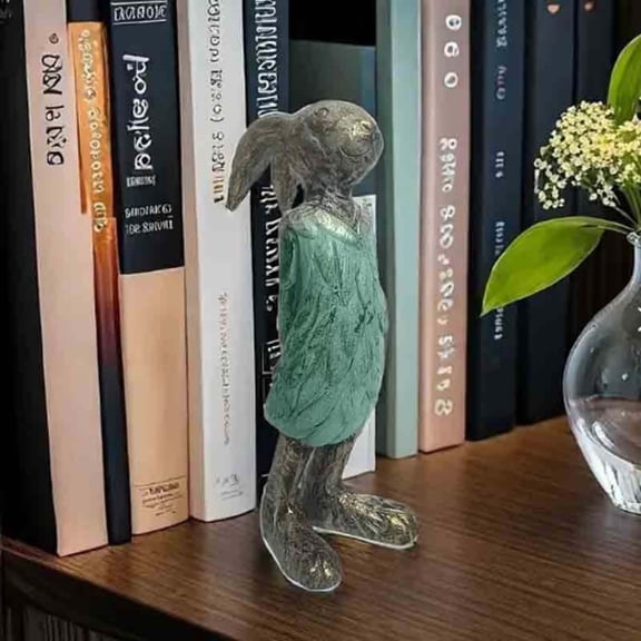 Hovilon Resin Rabbit Garden Statue - Cute Bunny Figurine for Outdoor Lawn, Patio, Flower Bed, Indoor Shelf Decor, Weather Resistant Yard Art, Micro Landscape Ornament, Spring Home Gift