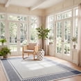 thumbnail image 3 of Safavieh Beach House Roswell Bordered Indoor/Outdoor Area Rug, Ivory/Navy, 4' x 6', 3 of 8