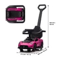 thumbnail image 3 of VOLTZ TOYS Maserati Licensed 3-in-1 Push Car, Toddler Ride-On Stroller with Handle, Music & LED Lights, Pink, 3 of 6