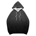 thumbnail image 5 of Oversized Trendy Hoodies for Women with Pocket Striped Long Sleeve Hooded Pullover Sweatshirt Fall Winter Tops (XL, Dark Gray-Gradient), 5 of 5