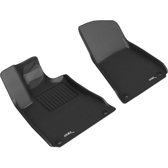 3D MAXpider Custom Fit KAGU Floor Mat (BLACK) Compatible with MASERATI GHIBLI 2013-2018 - Front Row