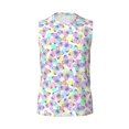 thumbnail image 6 of Lsque Butterflies on Polka Dots Print Men's Cotton Blend Sleeveless Muscle Shirts (S-3XL)- Moisture Wicking, Odor Protection, UPF 30+,Large, 6 of 8