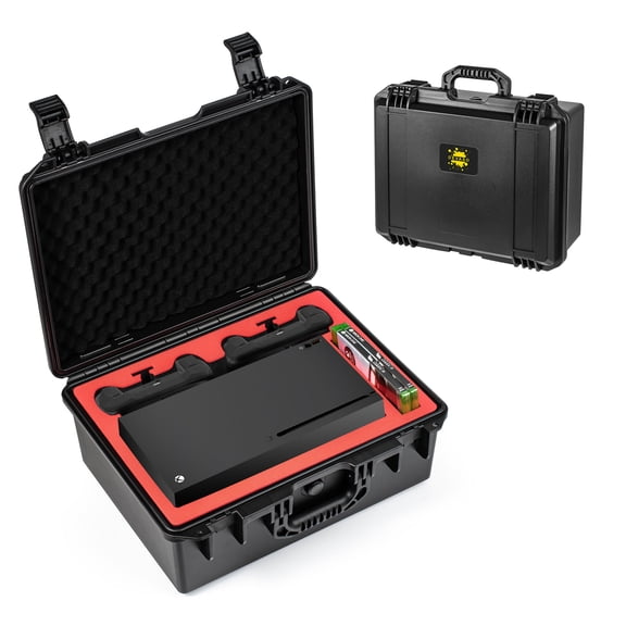 Hard Carrying Case Compatible with Xbox Series X, Professional Deluxe Waterproof and Soft Lining Hard Case for Xbox Series X Console, Controllers, Headset and Other Accessories