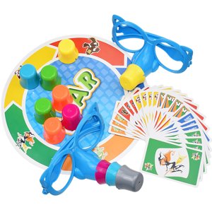 Family Fun Fibber Board Game, Growing Nose, Interactive Toy, for 2-4 Players, Ages 7+, with 4 Pairs of Glasses, 11 Noses, 24 Cards, Game Board