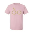 thumbnail image 2 of Wild Bobby, Gold Wizard Glasses and Lightning Scar, Movies, Men Graphic Tee, Light Pink, 3X-Large, 2 of 4