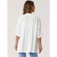 thumbnail image 4 of DARING DIVA Kimono Cardigan Open Front Loose Fit Linen Lightweight Shrug S White, 4 of 6