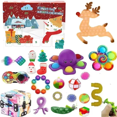 thumbnail image 4 of Calendario de Adviento navideño de 24 cuadrículas, juguetes antiestrés, árbol de Navidad, Papá Noel, ciervo, sombrero de ciervo, calendario de cuenta regresiva de 24 días, regalo para niños, 4 of 5
