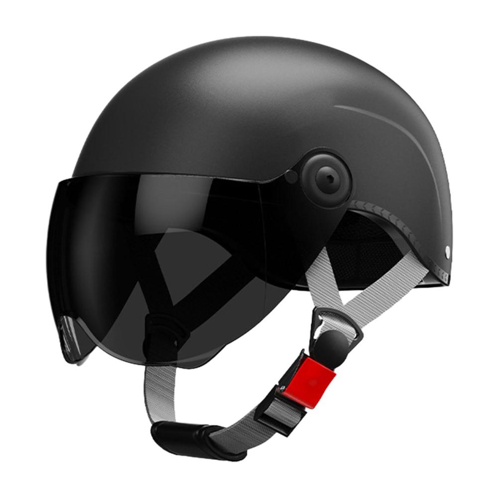Motorcycle Helmets Open Face Helmets with Sun Visor Quick Release Buckle Motorbike Helmets