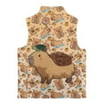 thumbnail image 5 of Pzuqiu Capybara Kids Sleeveless Vests 9-10 Toddler Girl Clothes Soft Personalized Zipper Winter Sleeveless Jacket with Pockets Fall Outerwear Versatile for Outdoor Activities, 5 of 7