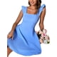 thumbnail image 4 of Lucakuins Vestido de mujer, vestido de verano con cuello cuadrado y espalda descubierta, minivestido de verano para fiesta Lucakuins moda, 4 of 7