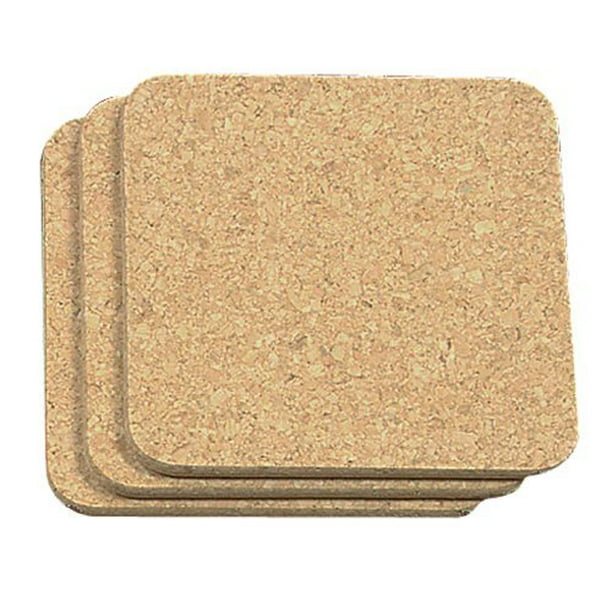 Fox Run 7" Heat Resistant Square Brown Cork Kitchen Baking Trivets Set