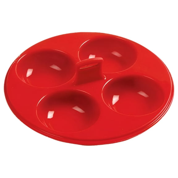 Norpro Silicone 4 Egg Poacher, Red