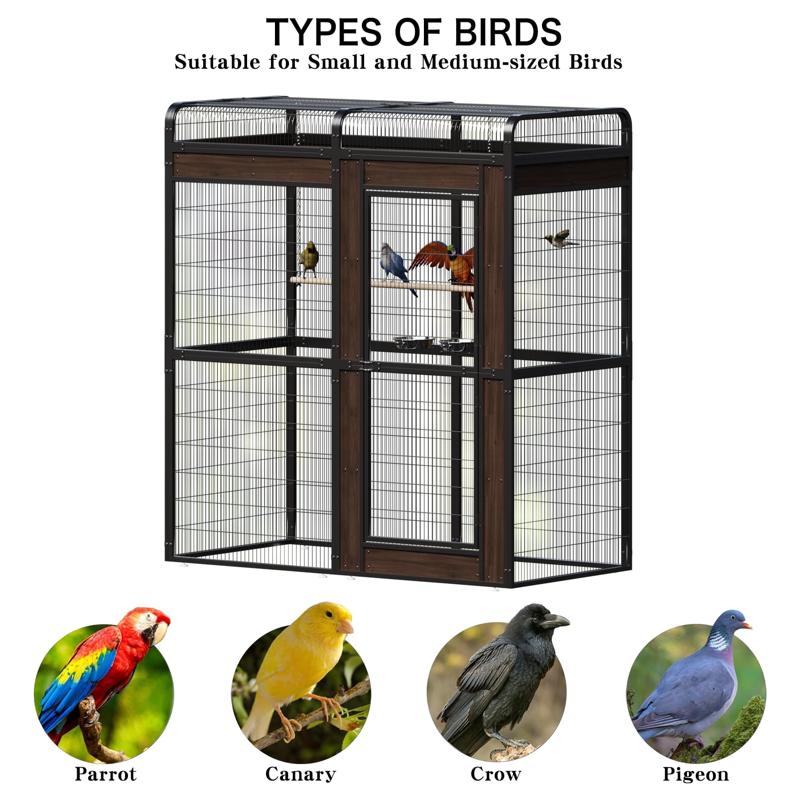 Walnest (69in) Large Birdcage Heavy Duty Bird Aviary with 2 Feeding Bowls& Feedable Door for Parrot Eagle Pigeon Hornbill
