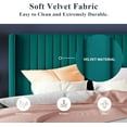 thumbnail image 4 of Allewie Queen Size Bed Frame/Velvet Upholstered Platform Bed/Vertical Channel Tufted Wingback Headboard/Strong Wooden Slats/No Box Spring Needed/Easy Assembly/Teal, 4 of 8