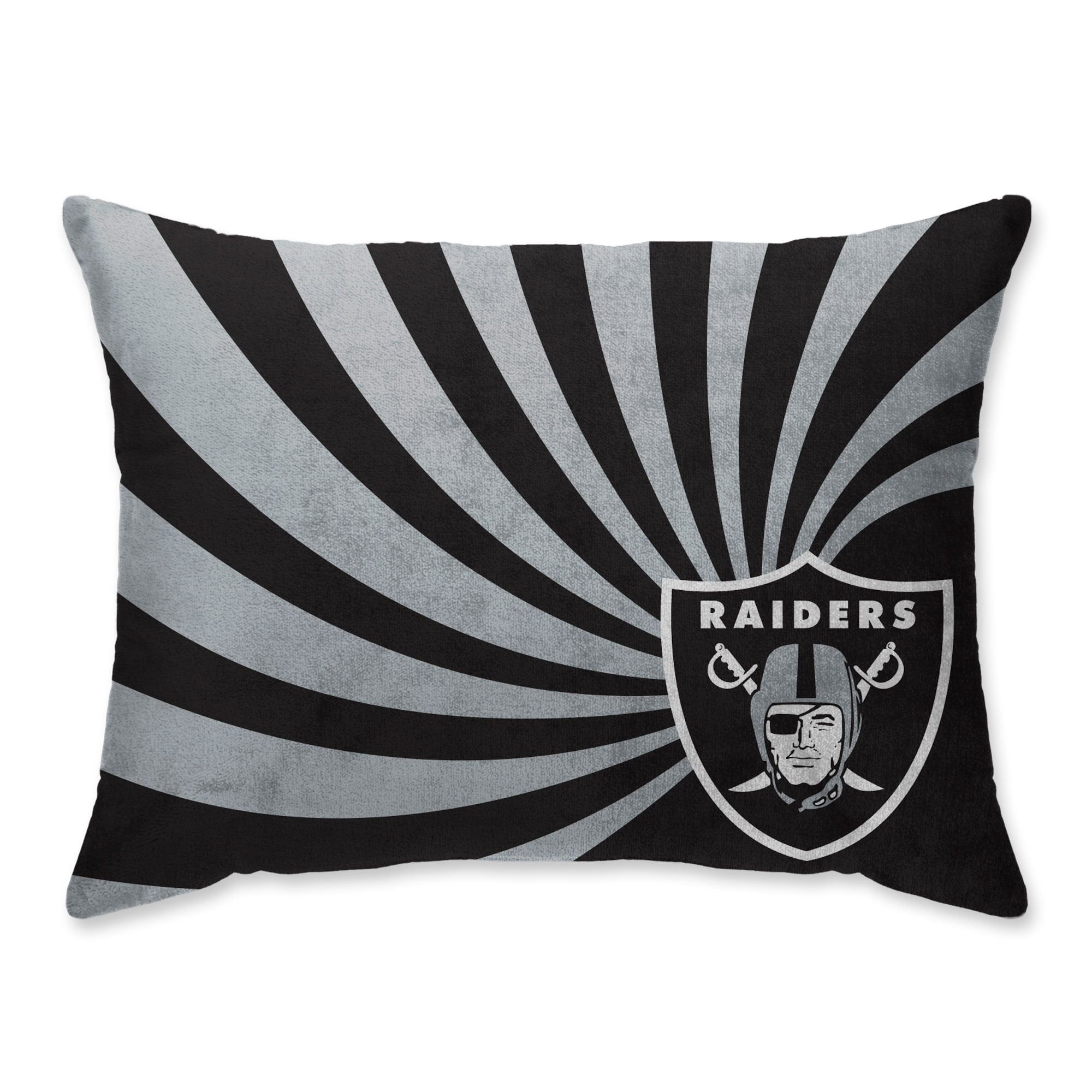 Las Vegas Raiders Super Plush Mink Wave Bed Pillow Black