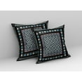 thumbnail image 2 of Floral Windows Indoor/Outdoor Fabric Pillow with Zip in Black Blue 20x20, 2 of 4