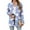 Blue, variant on Women's Casual Lightweight Halloween Printed Cardigan Sweater Open Front Long Sleeve Loose Fit Thin Cover Up With Pockets Fall Layering Piece,Beige 2XL