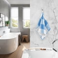 thumbnail image 6 of Textured Blue White Pattern Bath Towel 100% Cotton Soft Thick High Absorbency Hand Face Towel Single Pack 16x28in, 6 of 7