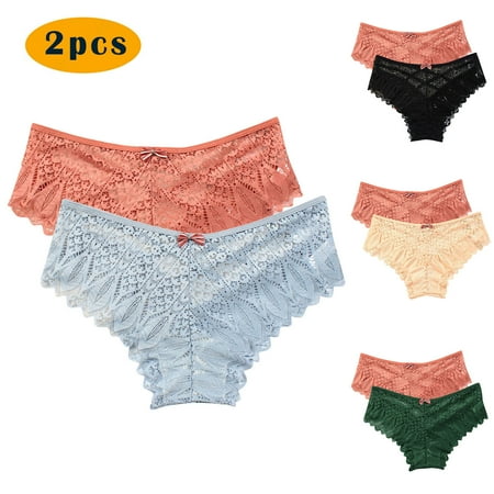 Kmdttou Panties for Women Pack Cotton Sexy Lace High Cut Panties Comfort Bikini Panty Stretch Underpants Breathable Ladies Briefs (Regular & Plus Size) Blue-5XL