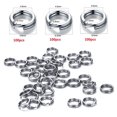 thumbnail image 4 of Toystoory 100 piezas de aparejos de pesca, anillos divididos, cebos duros, conector a presión, señuelos de doble bucle, accesorios de conexión Pescar 0.7 mm x 4.0 mm, 4 of 6